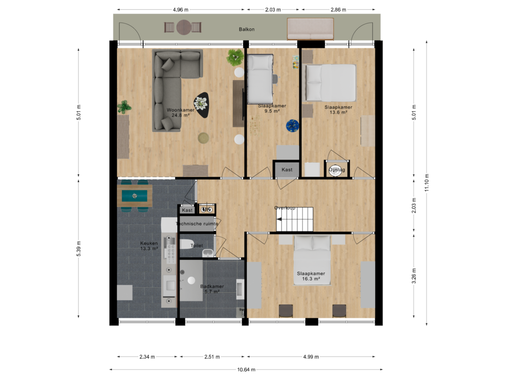 Bekijk plattegrond van First floor van Muzenlaan 198