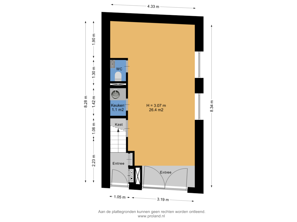 Bekijk plattegrond van Begane Grond van Papenstraat 12