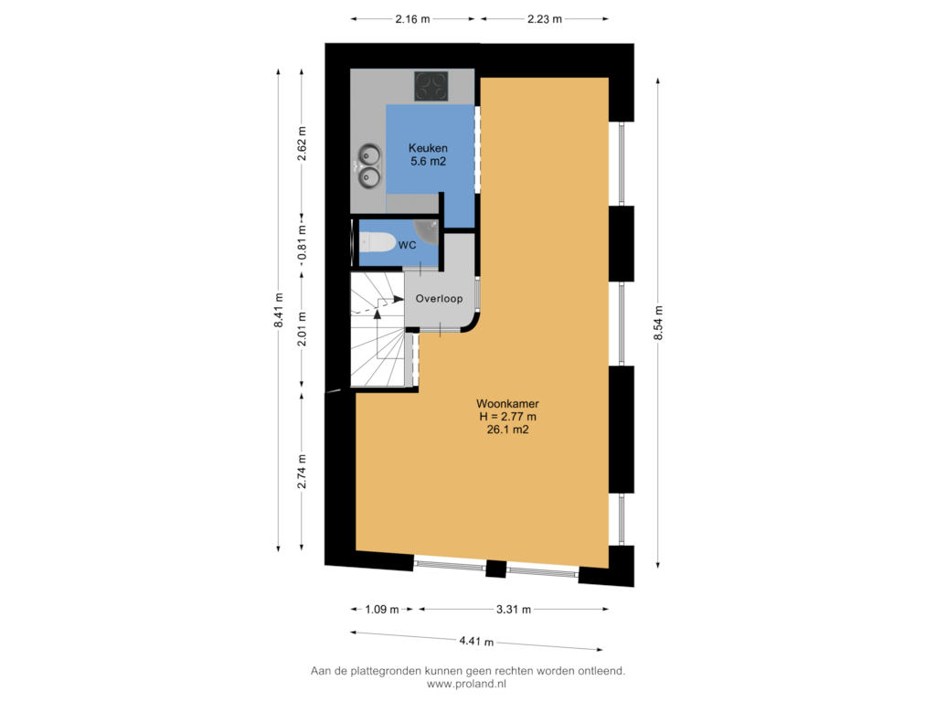 Bekijk plattegrond van 1e Verdieping van Papenstraat 12