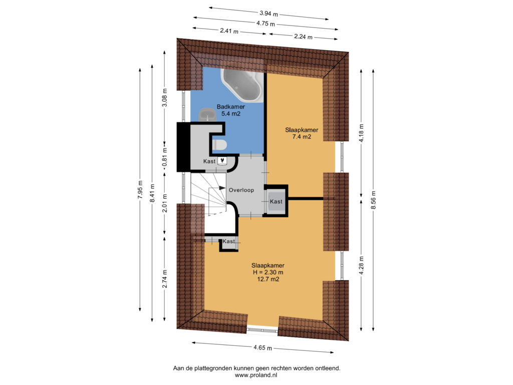 Bekijk plattegrond van 2e Verdieping van Papenstraat 12