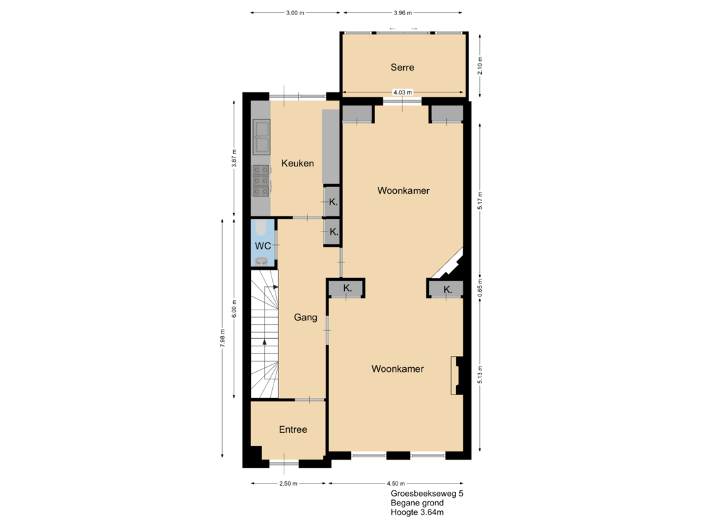 View floorplan of First floor of Groesbeekseweg 5