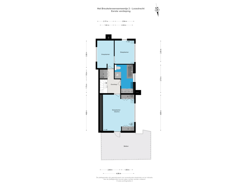 View floorplan of Eerste verdieping of 't BreukeleveenseMeentje 2