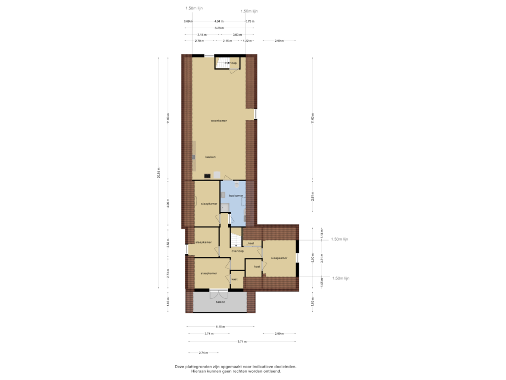 Bekijk plattegrond van 1e verdieping van Wierkstraat 8