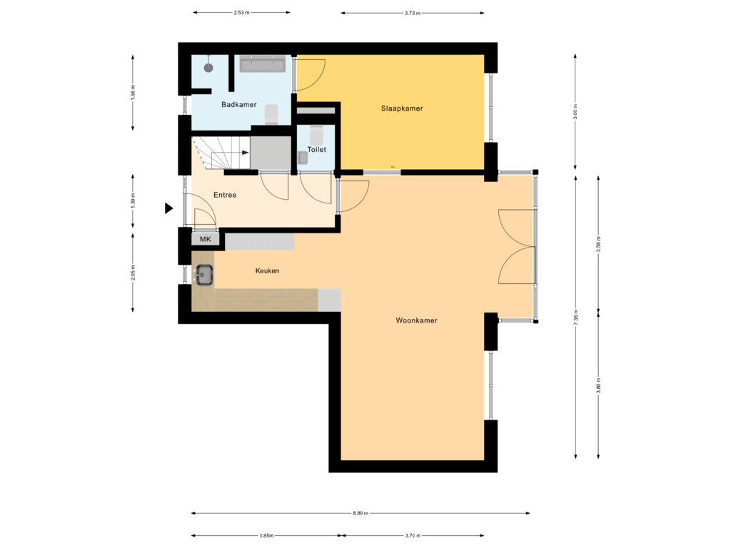 View floorplan of Begane Grond of Rosmolen 46