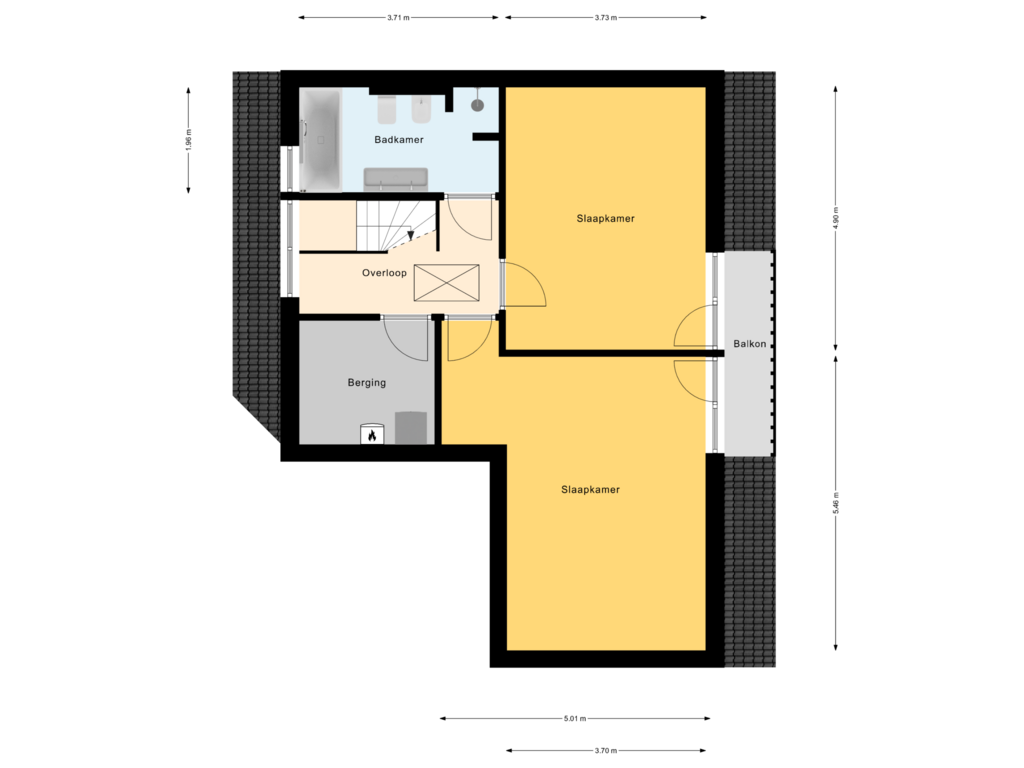 View floorplan of 1e Verdieping of Rosmolen 46