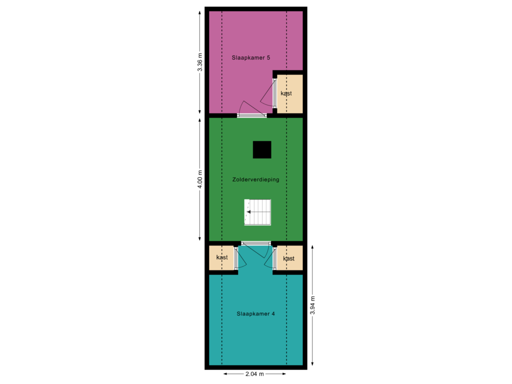 View floorplan of Tweede verdieping of Landweg 2