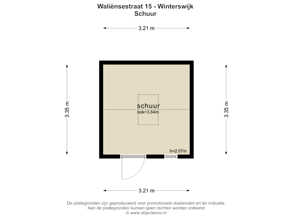 View floorplan of SCHUUR of Waliënsestraat 15