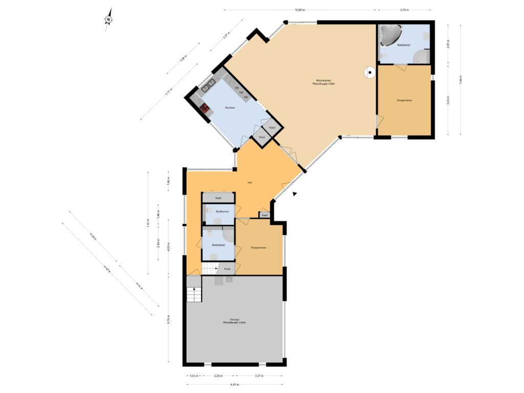 Bekijk plattegrond van Begane grond van 's-Gravenweg 171