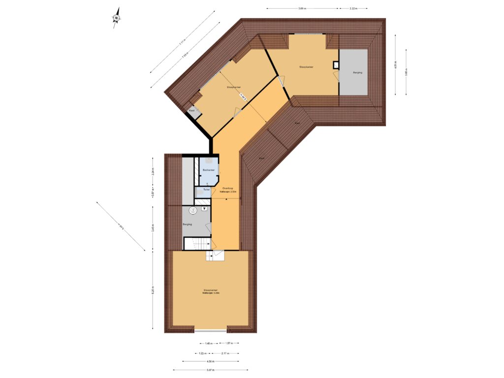 Bekijk plattegrond van 1e verdieping van 's-Gravenweg 171