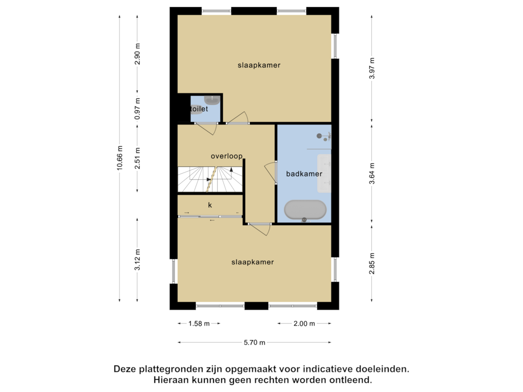 Bekijk plattegrond van 1e verdieping van Groeneweg 2-B