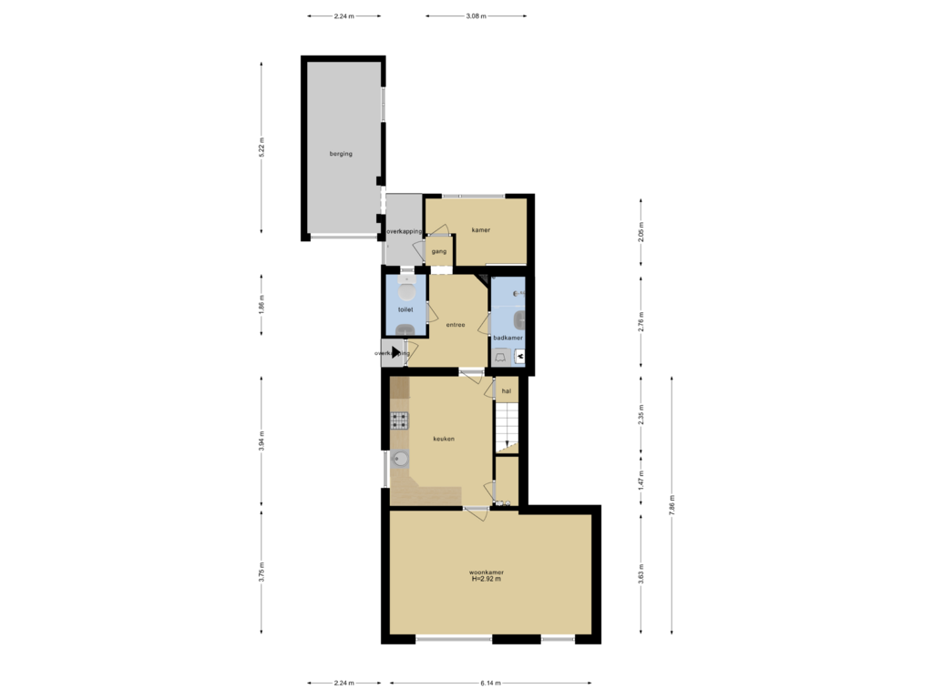 View floorplan of Begane Grond of Lindenlaan 10