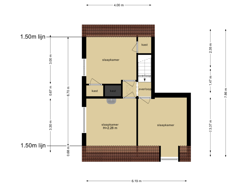 View floorplan of Eerste Verdieping of Lindenlaan 10