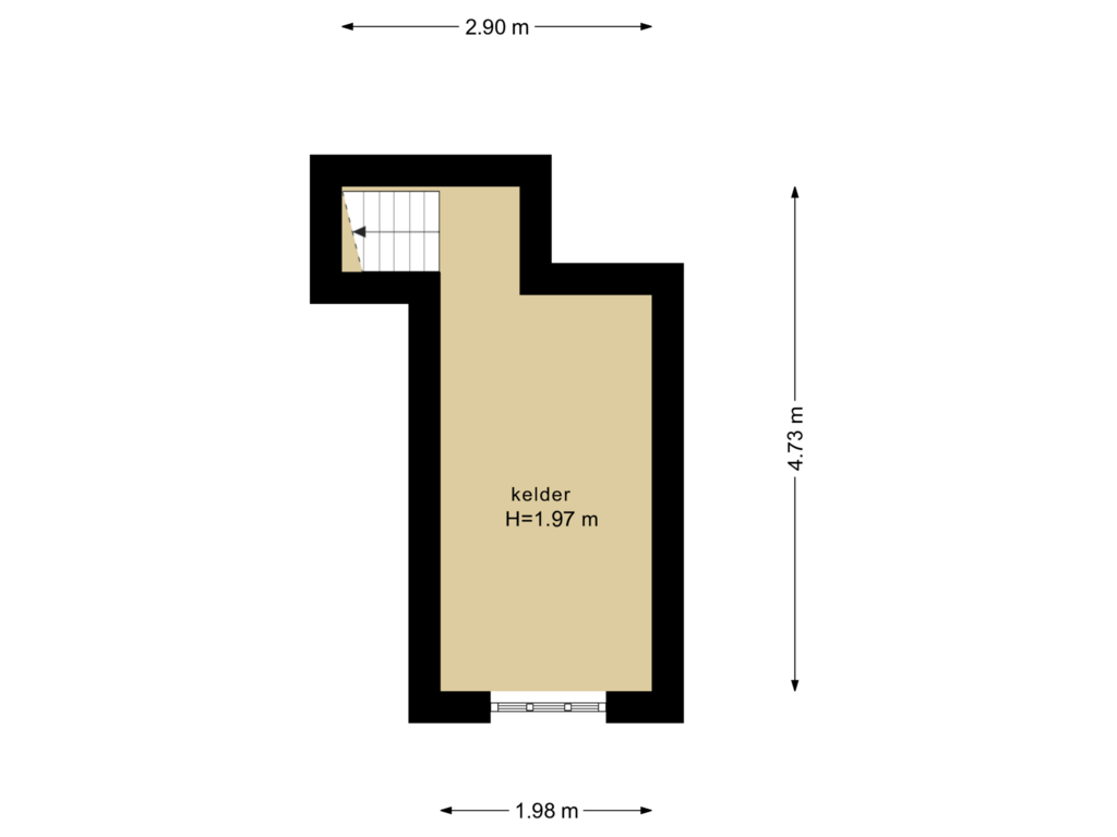 View floorplan of Kelder of Lindenlaan 10