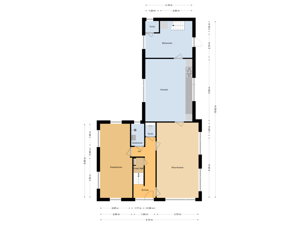 Bekijk plattegrond van Begane grond van Jachthuisweg 19-A