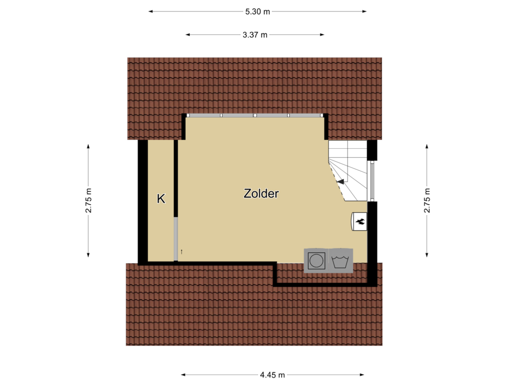 View floorplan of 2e verdieping of De Veldse Hofstede 70