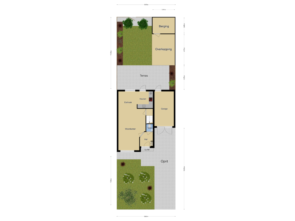 View floorplan of Perceelindeling of De Veldse Hofstede 70