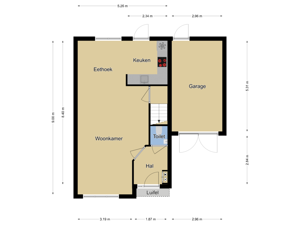 View floorplan of Begane grond of De Veldse Hofstede 70