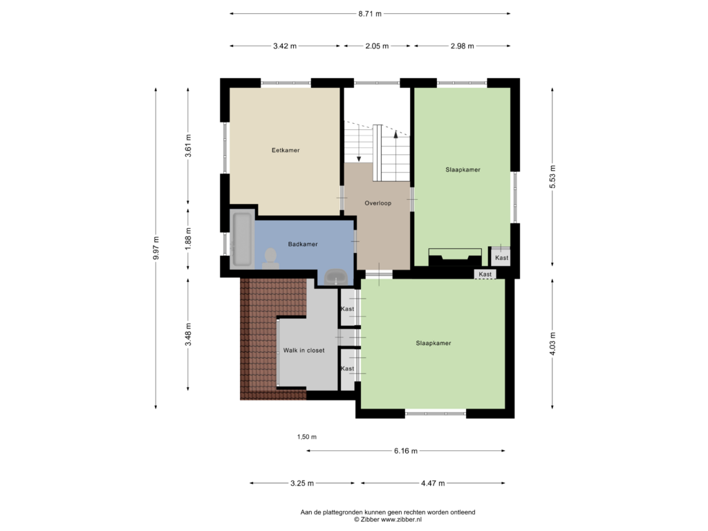 View floorplan of Eerste verdieping of Parklaan 7