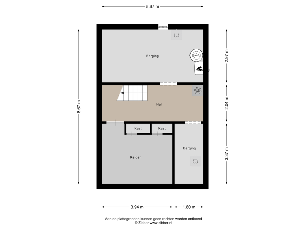 View floorplan of Kelder of Parklaan 7