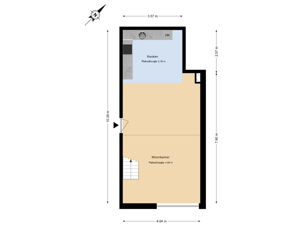 Bekijk plattegrond van Begane Grond van Tochtstraat 5-A