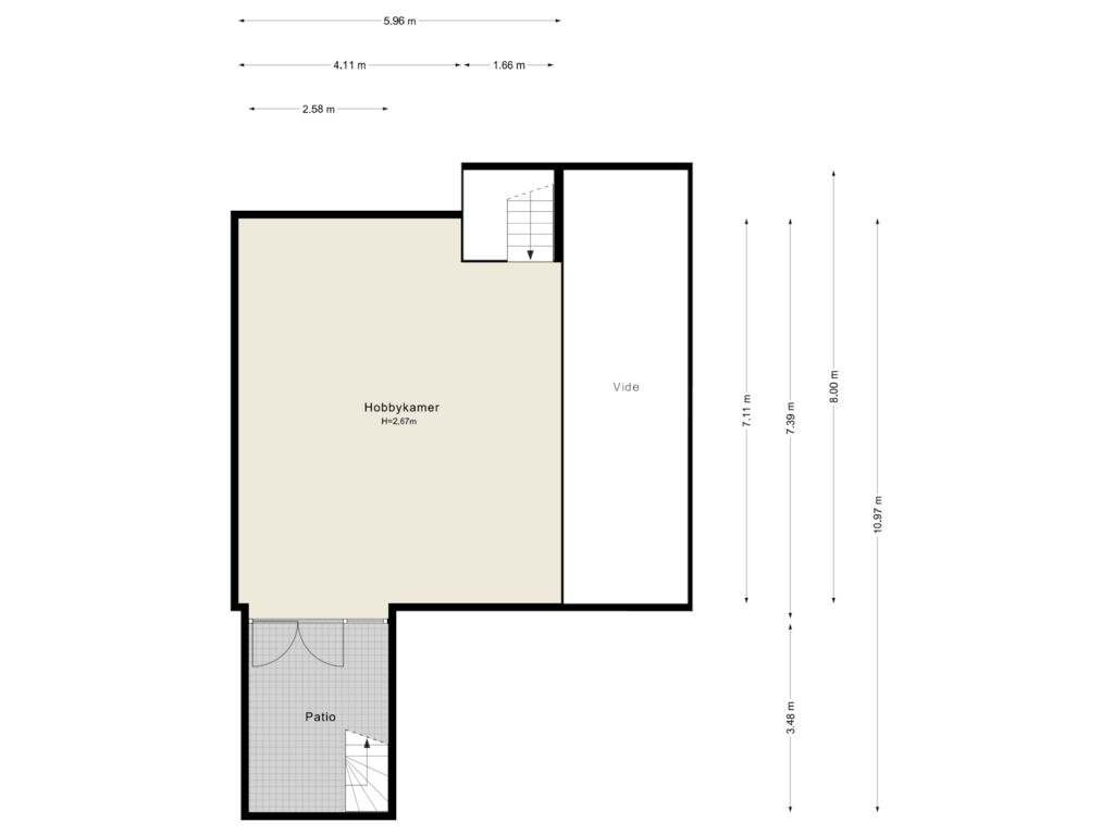 View floorplan of 4e verdieping of Zwartendijk 21