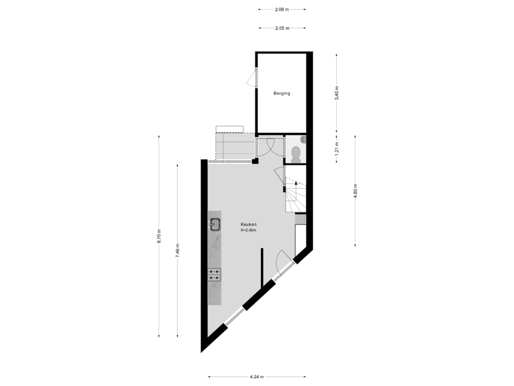 Bekijk plattegrond van Begane Grond van Brede Hilledijk 11