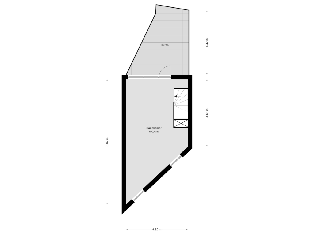 Bekijk plattegrond van 3e Verdieping van Brede Hilledijk 11