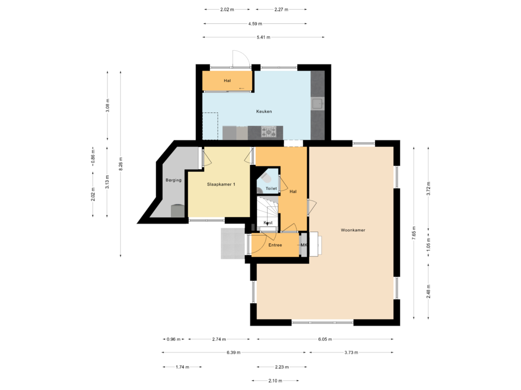 Bekijk plattegrond van Begane grond van Trompenbergstraat 10