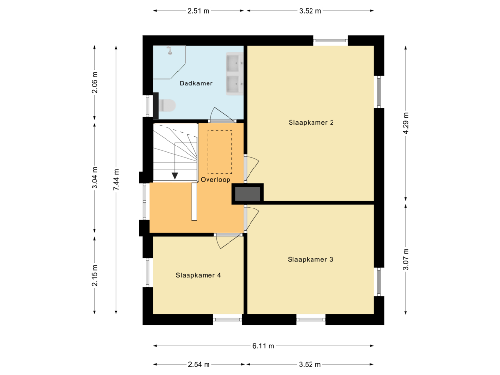 Bekijk plattegrond van Eerste verdieping van Trompenbergstraat 10