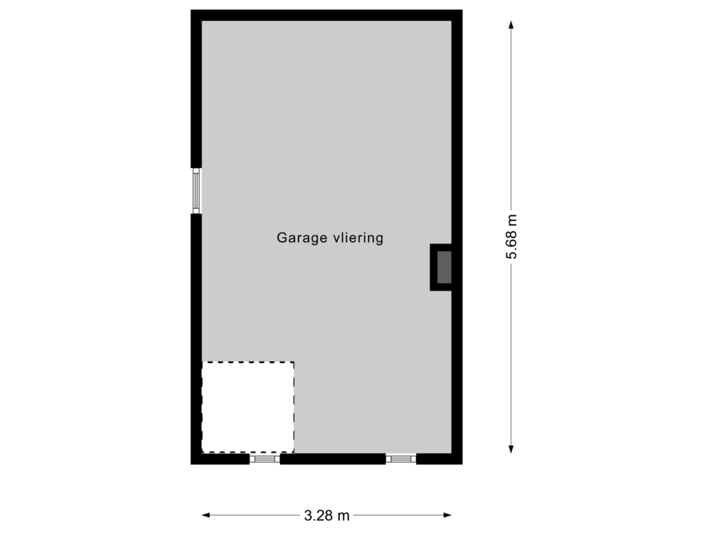 Bekijk plattegrond van Garage vliering van Trompenbergstraat 10