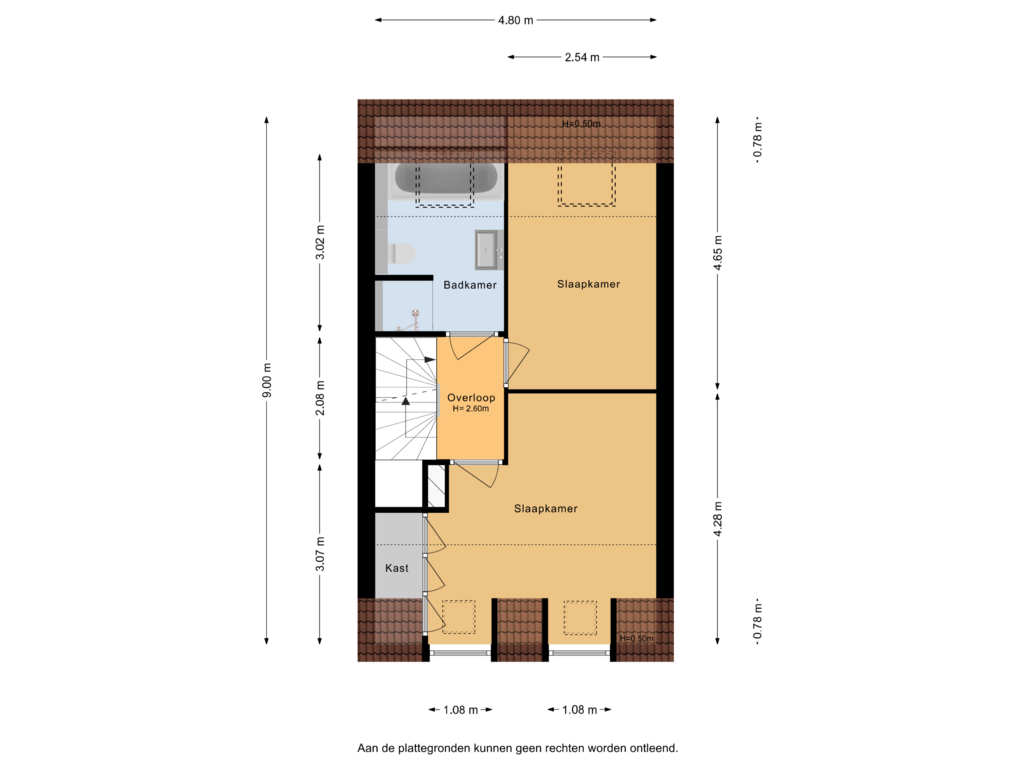 Bekijk plattegrond van 1e verdieping van Hermelijnvlinderdijk 104