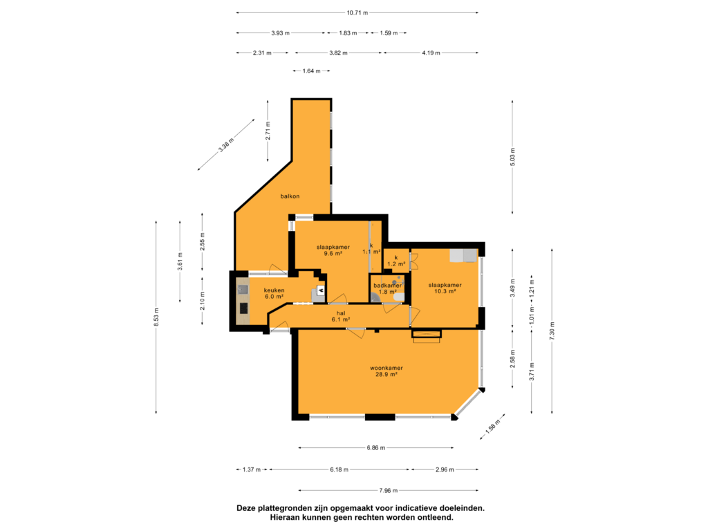 Bekijk plattegrond van appartement van Parkweg 120-A