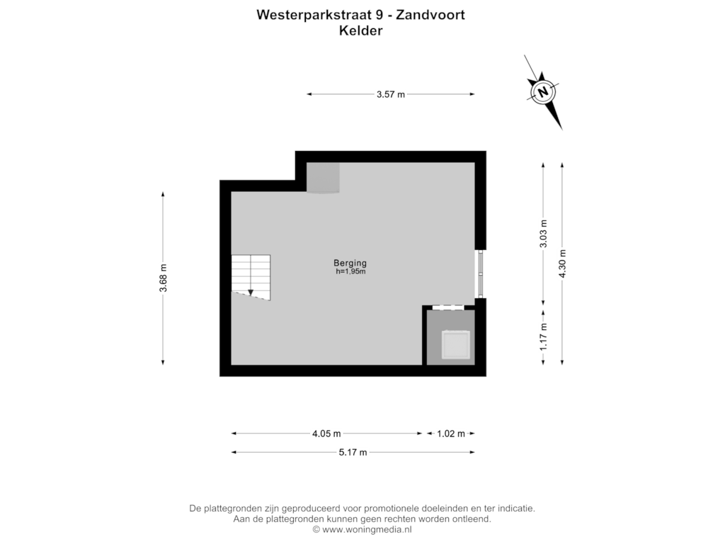 Bekijk plattegrond van Kelder van Westerparkstraat 9