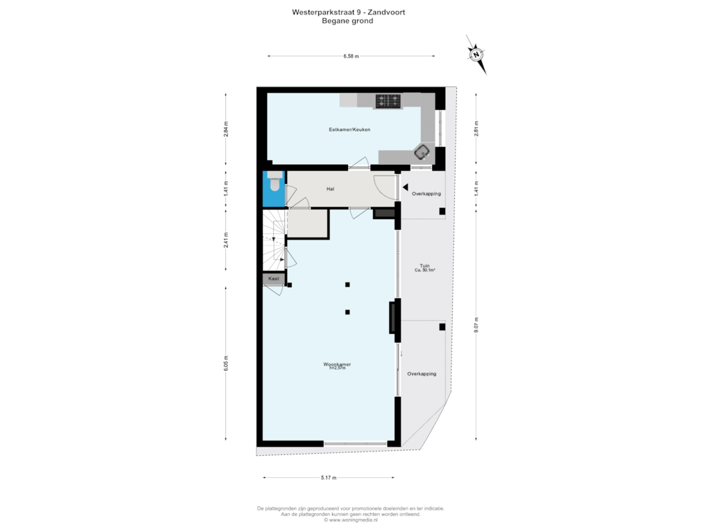 Bekijk plattegrond van Begane grond van Westerparkstraat 9