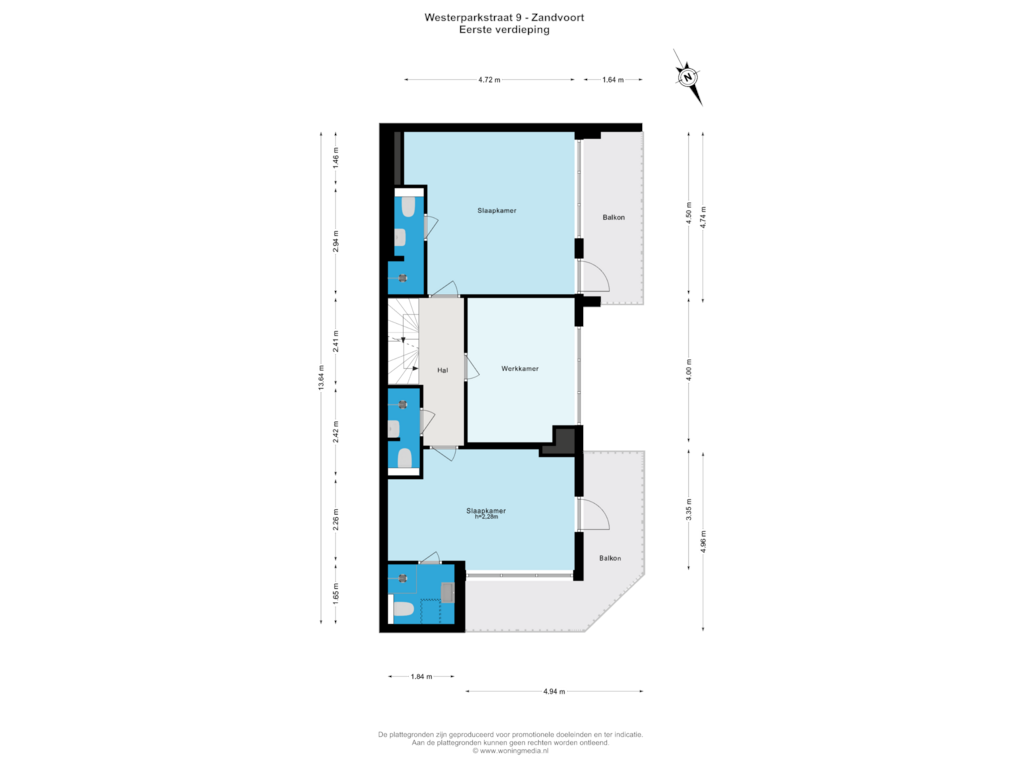 Bekijk plattegrond van Eerste verdieping van Westerparkstraat 9