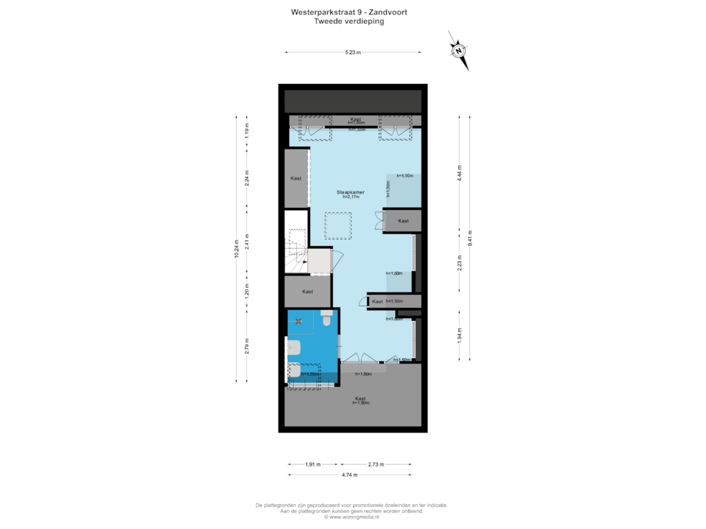 Bekijk plattegrond van Tweede verdieping van Westerparkstraat 9