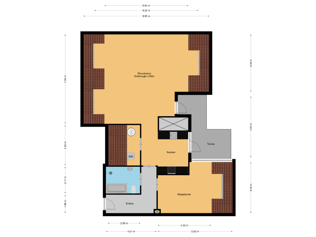 View floorplan of 3e verdieping of Port Broclede 42