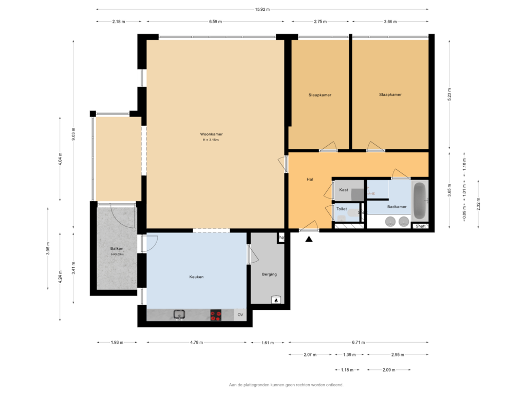 Bekijk plattegrond van Appartement van Landverhuizersplein 7