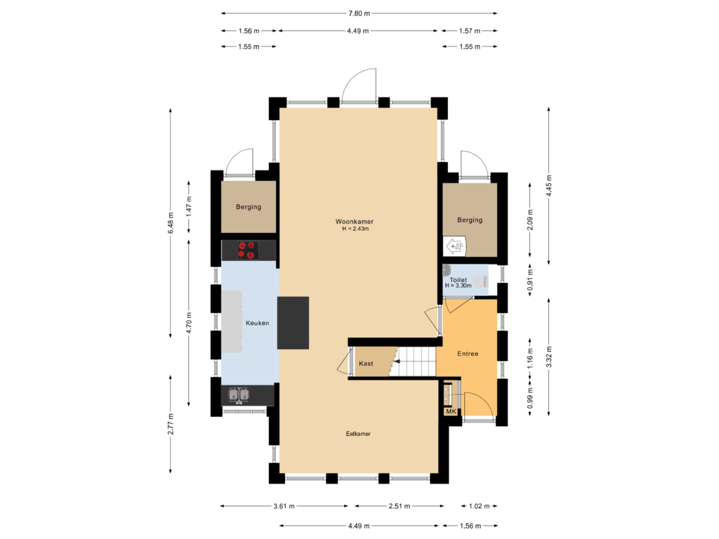 Bekijk plattegrond van Begane grond van De Terp 29