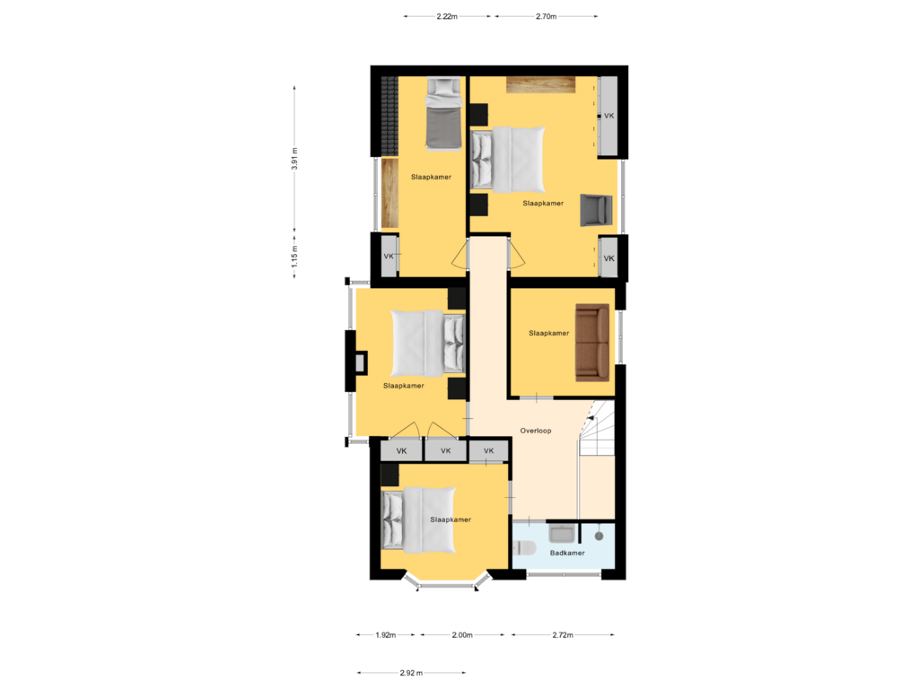 Bekijk plattegrond van 1e Verdieping van Almeloseweg 50