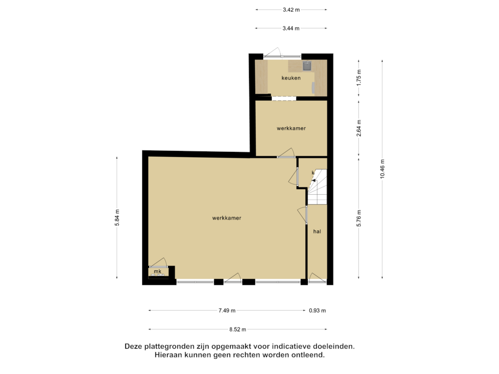 View floorplan of Begane grond of Nieuwe Kerkstraat 6-A