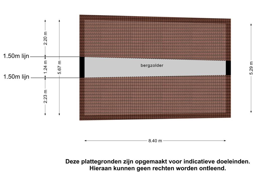 View floorplan of Zolder of Nieuwe Kerkstraat 6-A