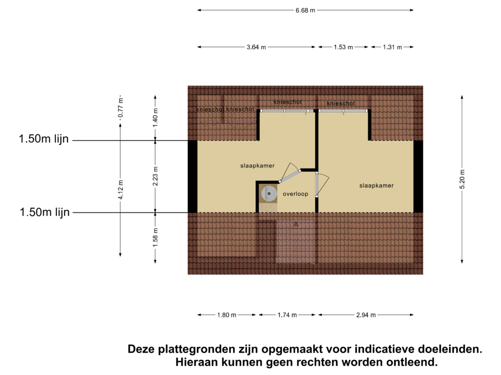 View floorplan of Tweede Verdieping of Bezuidenhout 21