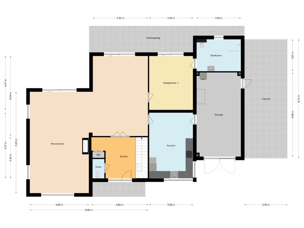 Bekijk plattegrond van Begane Grond van de Gamert 2432