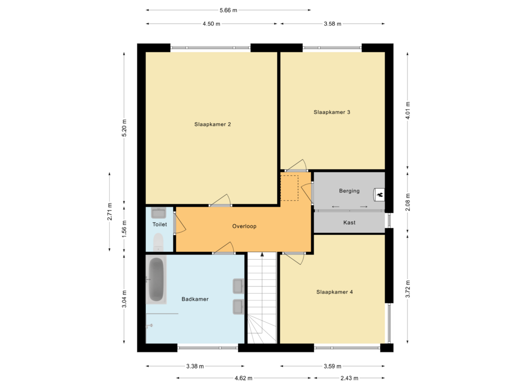 Bekijk plattegrond van Eerste Verdieping van de Gamert 2432