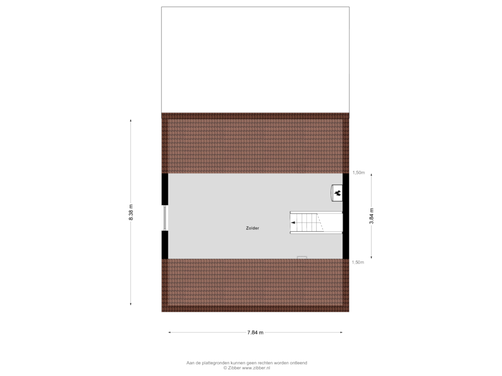 View floorplan of Tweede verdieping of Antoniusplein 18-B