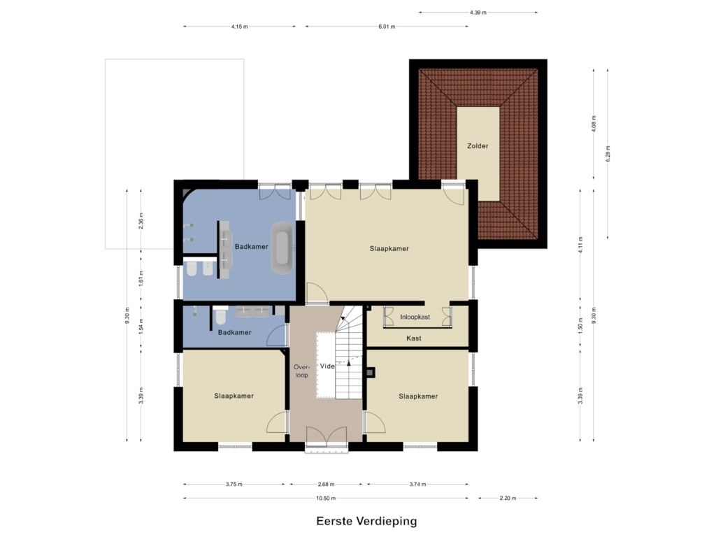 Bekijk plattegrond van Eerste Verdieping van Budschop 32-E