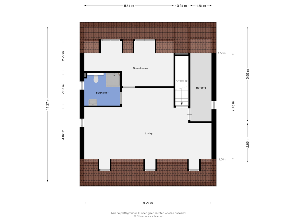 Bekijk plattegrond van Eerste Verdieping van Meerstraat 21