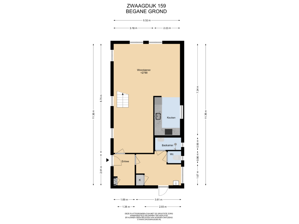 View floorplan of Begane grond of Zwaagdijk 159