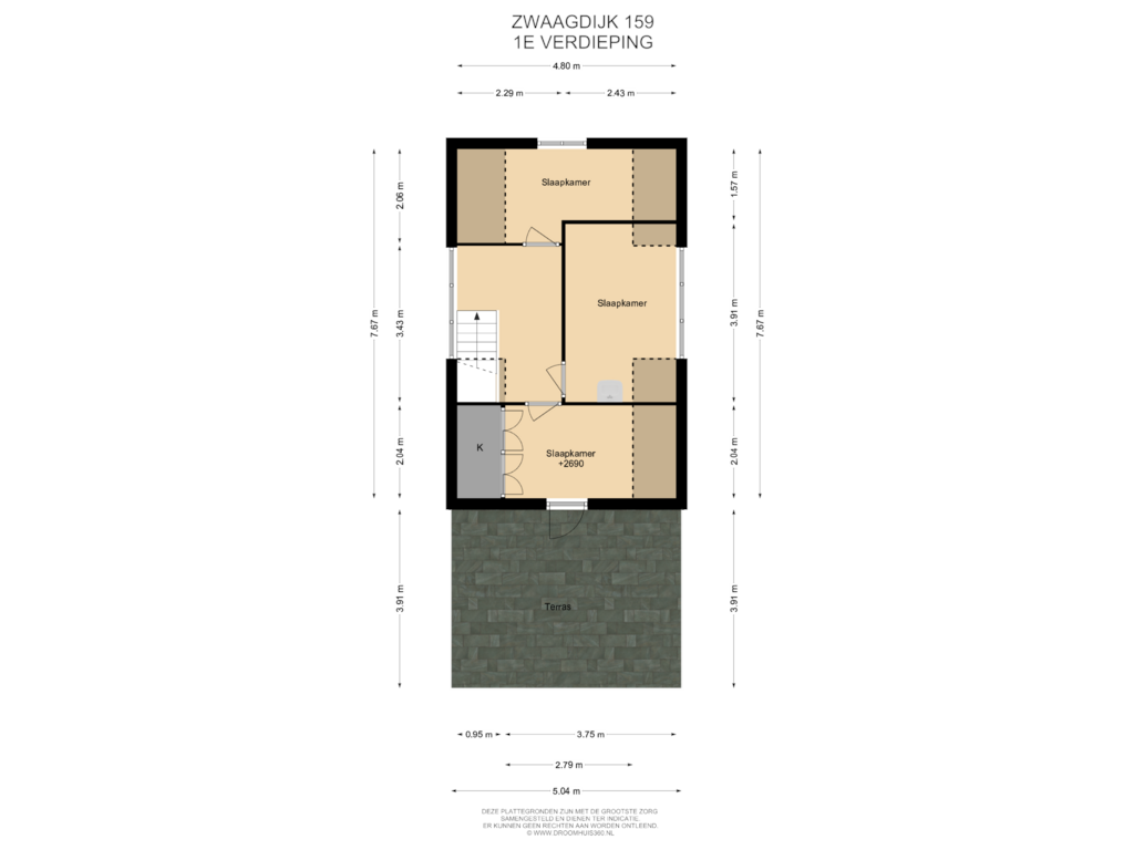 View floorplan of 1E Verdieping of Zwaagdijk 159